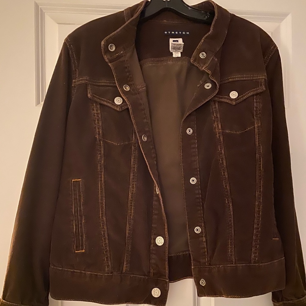 Corduroy snap button jacket
